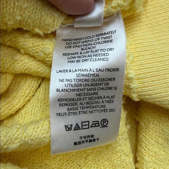 Free People Found My Friend Pullover Sunshine Yellow Crewneck Sweatshirt Sz M - Picture 11 of 12